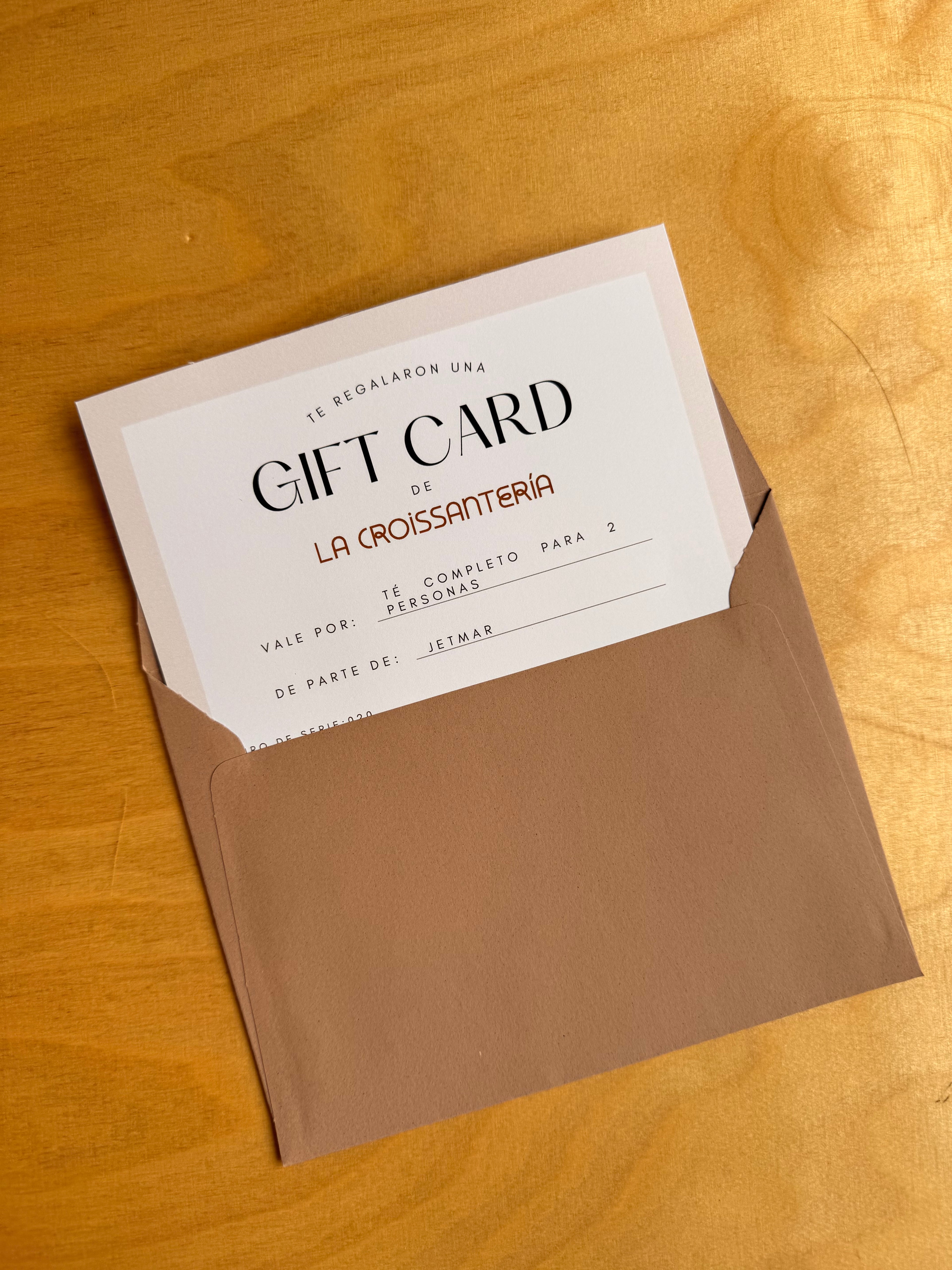 Tarjeta de Regalo por Un Té Completo para 2 Personas